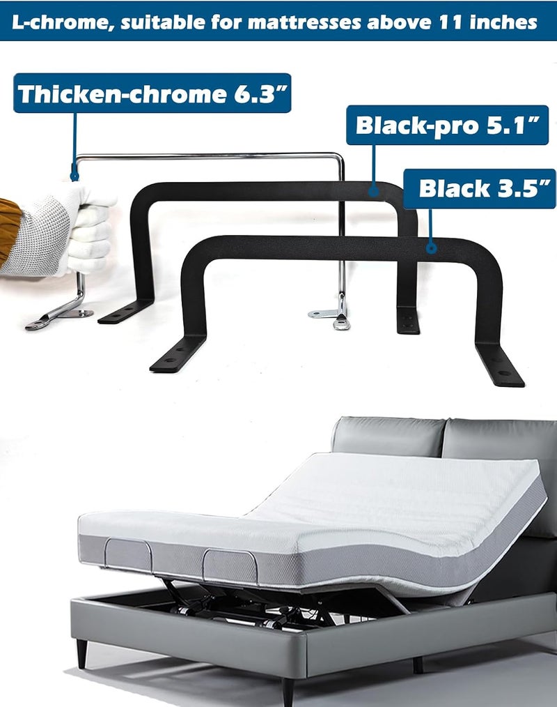 Benbuoo Chrome Mattress Slide Stopper Retainer Bar 4PCS, Thickened-chrome, Non-Slip, Spot Clean Only - Image 3